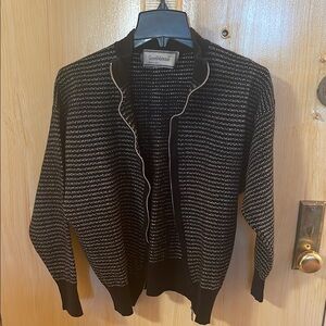 Versace Black and White Knit Cardigan